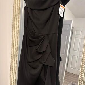 Xscape Asymmetrical Black Dress